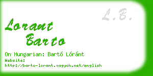 lorant barto business card